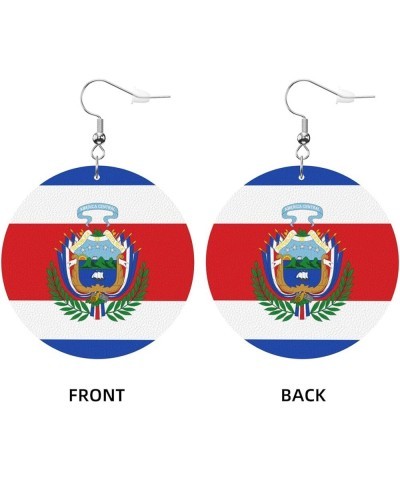 2022 World Football Teams National Flag Women Round Leather Earrings Soccer Dangle Earrings for Girls National Soccer Team Fa...