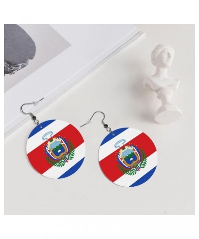 2022 World Football Teams National Flag Women Round Leather Earrings Soccer Dangle Earrings for Girls National Soccer Team Fa...