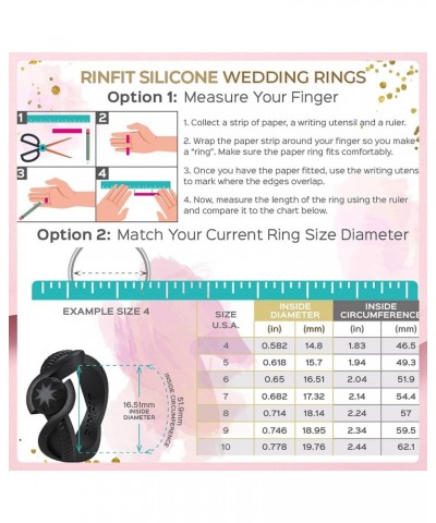 Silicone Rings for Women - Silicone Ring Women - Bridal or Promise Rings - Round & Pear Silicone Wedding Bands Women - Patent...