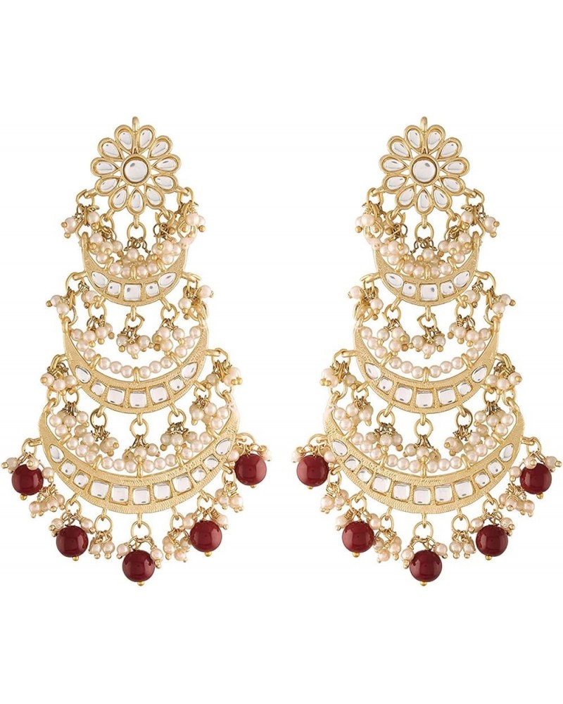 Earrings For Women And Girls Maroon $12.40 Earrings