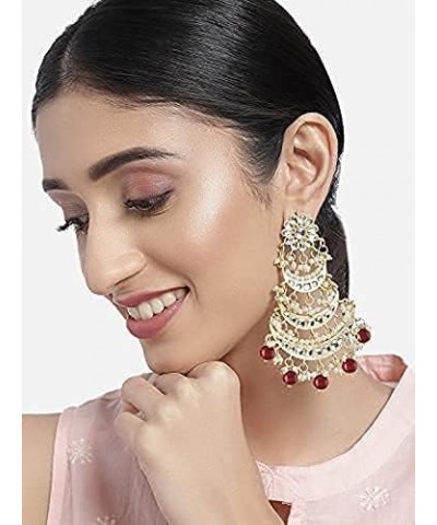 Earrings For Women And Girls Maroon $12.40 Earrings