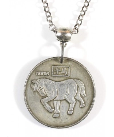 Animal of the Chinese Zodiac, Antique Silver(tone) Medallion on Rolo Chain, Various Animals Horse $20.06 Necklaces