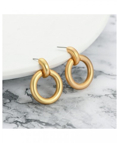 Gold Dangle Earrings Statement Earrings Gloden Trendy Fashion Jewelry For Women Gifts Gold Round $8.84 Earrings