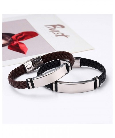 Medical Alert ID Bracelets for Men Women Adjustable Braided Leather Wristband Emergency Identification Cuff Bracelet Health S...