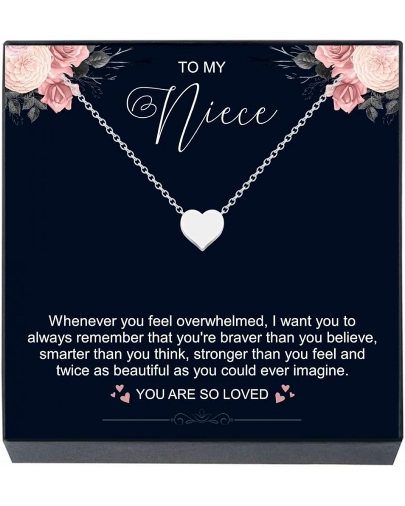 Niece Necklaces from Aunt, Uncle, Niece Jewelry Heart Pendant Necklace for Girls Teens Women You Are So Loved - Silver $14.01...