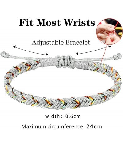 Braided Rope Bracelet for Women Girls, Handmade Rope Jewelry Adjustable, Birthday Friendship Couple Gift Grey $9.89 Bracelets