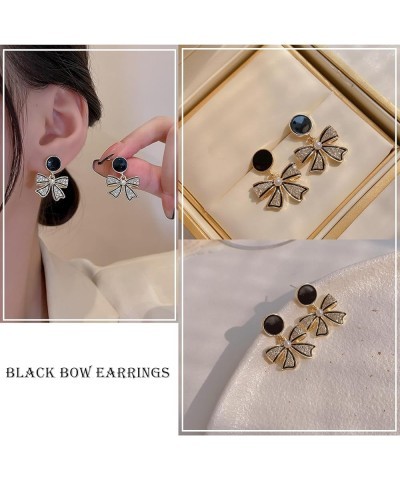 3pairs Gold Bow Earrings Small Classic Bow Stud Earrings Gold Bow Knot Earrings Pearl Bow Earrings Pink Bow Earrings Bow Drop...