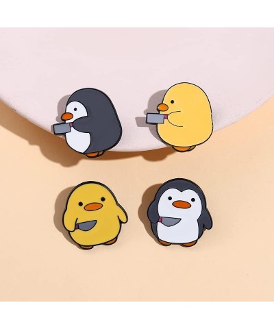 cartoon penguin profile hold knife Enamel Lapel Pin brooch, badge, personalized and creativity bag hanging decoration $5.82 B...