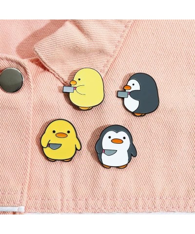 cartoon penguin profile hold knife Enamel Lapel Pin brooch, badge, personalized and creativity bag hanging decoration $5.82 B...