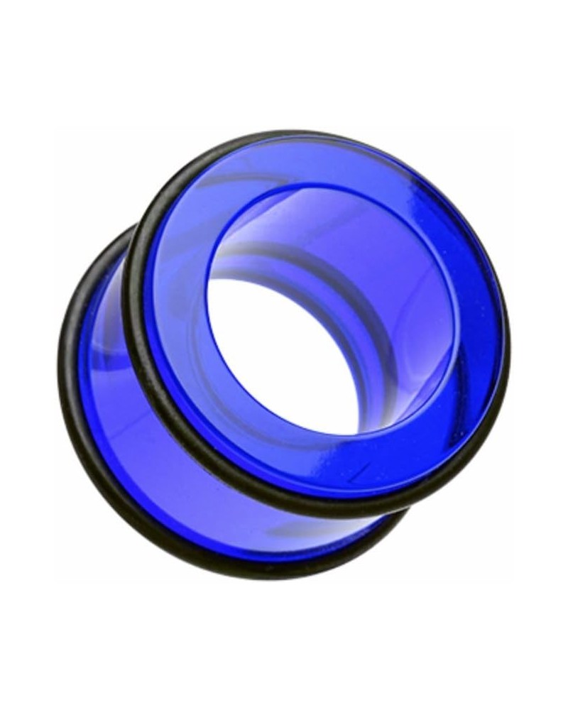 Basic Acrylic No Flare Ear Gauge WildKlass Tunnel Plug (Sold as Pairs) 9/16" (14mm) Blue $10.79 Body Jewelry