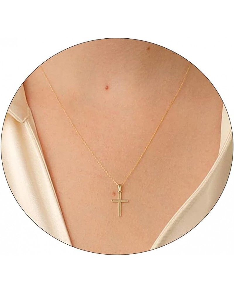 Cross Necklace for Women 18K Gold Plated Cute Cross Pendant Choker Necklaces Simple Trendy Everyday Jewelry Cross Necklace-Go...