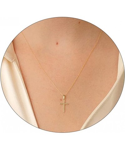 Cross Necklace for Women 18K Gold Plated Cute Cross Pendant Choker Necklaces Simple Trendy Everyday Jewelry Cross Necklace-Go...