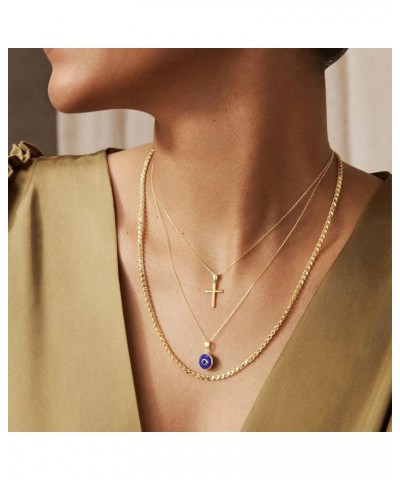 Cross Necklace for Women 18K Gold Plated Cute Cross Pendant Choker Necklaces Simple Trendy Everyday Jewelry Cross Necklace-Go...