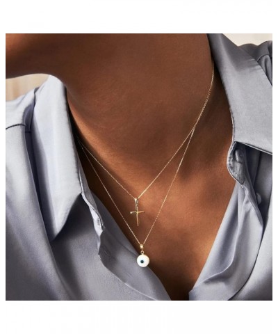 Cross Necklace for Women 18K Gold Plated Cute Cross Pendant Choker Necklaces Simple Trendy Everyday Jewelry Cross Necklace-Go...