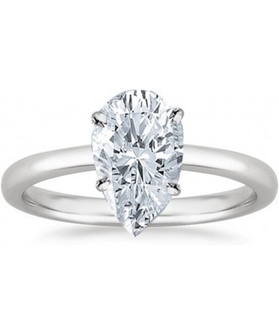 14K White Gold 3/4-5 Carat LAB GROWN Solitaire IGI CERTIFIED Diamond Engagement Ring (H-I Color VS2-SI1 Clarity) Ring Size 4....