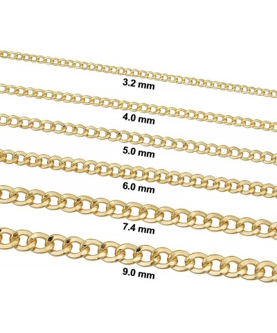 Solid 14k Yellow Gold Filled Miami Cuban Curb Chain Necklace for Men and Women (3.2 mm, 4 mm, 5 mm, 6 mm, 7.4 mm or 9 mm) 30 ...