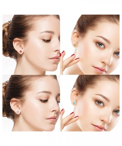 Stainless Steel Shiny Cubic Zirconia Earring Studs A-12 Pairs 3MM $10.19 Earrings