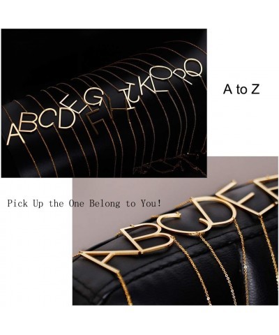 Initial Letter Necklace Gold Plated Stainless Steel Alphabet Sideways Personalized Necklace Name Jewelry Chain V $6.88 Necklaces