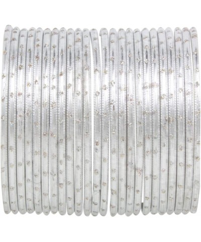 Indian Bangles Set Bollywood Plain Metal Bangle Bracelets Costume Jewelry for Women & Girls White (Set of 24 Pcs) 2-4 $10.82 ...