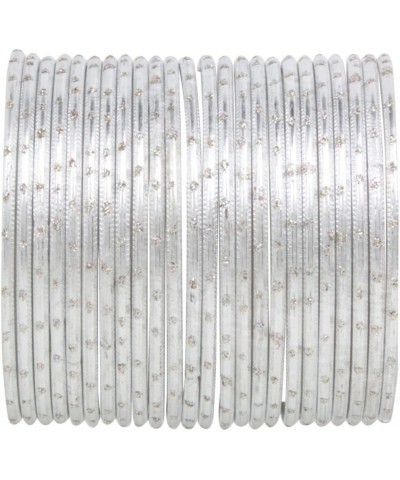 Indian Bangles Set Bollywood Plain Metal Bangle Bracelets Costume Jewelry for Women & Girls White (Set of 24 Pcs) 2-4 $10.82 ...