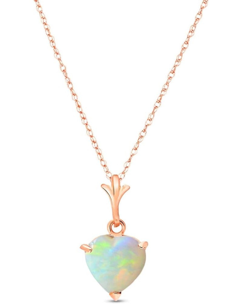 14k Rose Gold Heart-shaped Natural Opal Pendant Necklace 22.0 Inches $93.12 Necklaces