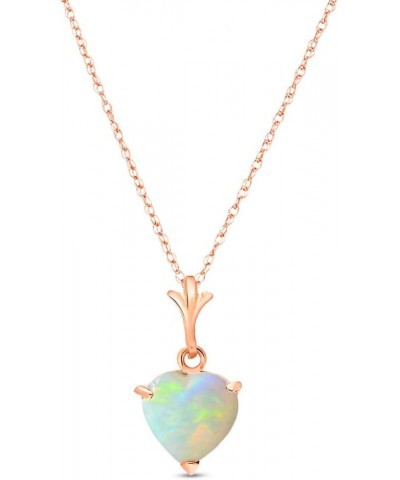 14k Rose Gold Heart-shaped Natural Opal Pendant Necklace 22.0 Inches $93.12 Necklaces