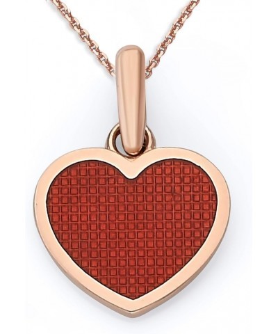 Heart Pendant Necklace in Solid 14k Gold, Red Enamel, Made in America 20" Necklace Rose Gold $55.10 Necklaces