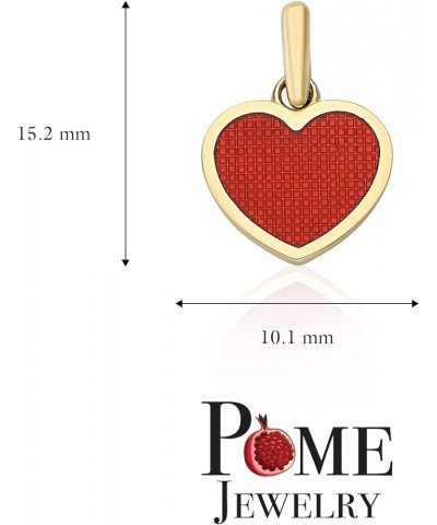 Heart Pendant Necklace in Solid 14k Gold, Red Enamel, Made in America 20" Necklace Rose Gold $55.10 Necklaces