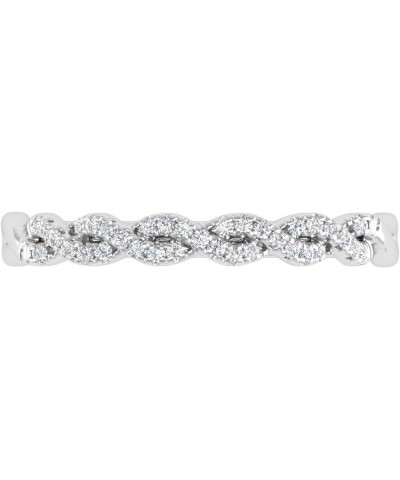 1/10 Carat Twisted Diamond Wedding Band Ring in 10K Solid Gold - IGI Certified White Gold $70.20 Bracelets