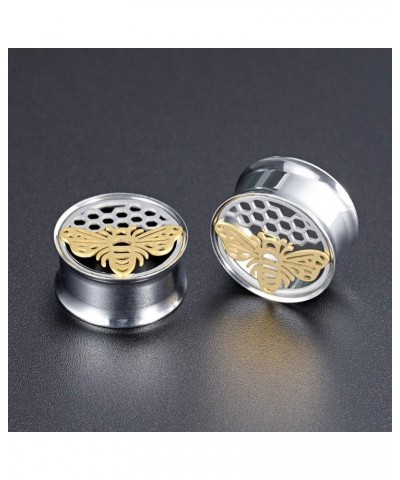 Stainless Steel Honeybee Ear Gauges Double Flared Tunnels for Ears Piercing Unscrew Ear Stretchers. A 00g(10mm) $10.19 Body J...