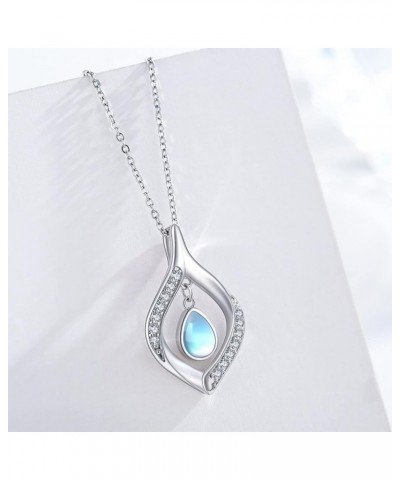 Moonstone Necklace 925 Sterling Silver Moonstone Teardrop/Heart/Star Pendant Cz Necklace Moonstone Jewelry Gift for Women Gir...