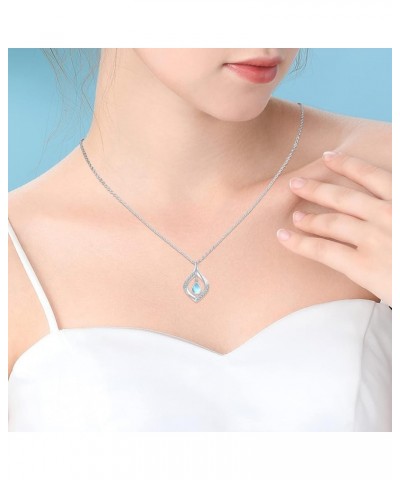 Moonstone Necklace 925 Sterling Silver Moonstone Teardrop/Heart/Star Pendant Cz Necklace Moonstone Jewelry Gift for Women Gir...