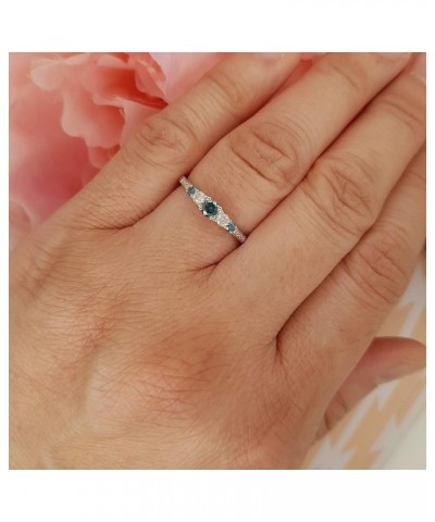 0.35 Carat (ctw) Round Blue and White Diamond Five Stone Engagement Ring for Women in Gold 4 10k: Metal Stamp White Gold $132...