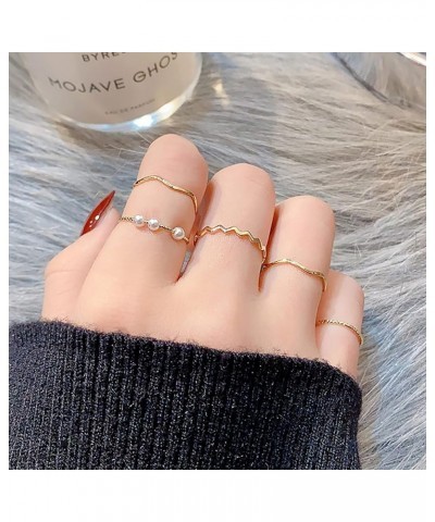 10 Pcs Gold Knuckle Rings Set For Women Dainty Stack Gold Midi Rings Set Simple Carved Stackable Ring for Girls 5 Pcs Wave Se...