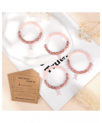 12 24 Pcs Breast Cancer Awareness Bracelet Gifts for Women Inspirational Breast Cancer Bracelets Bulk, Survivor Motivational ...