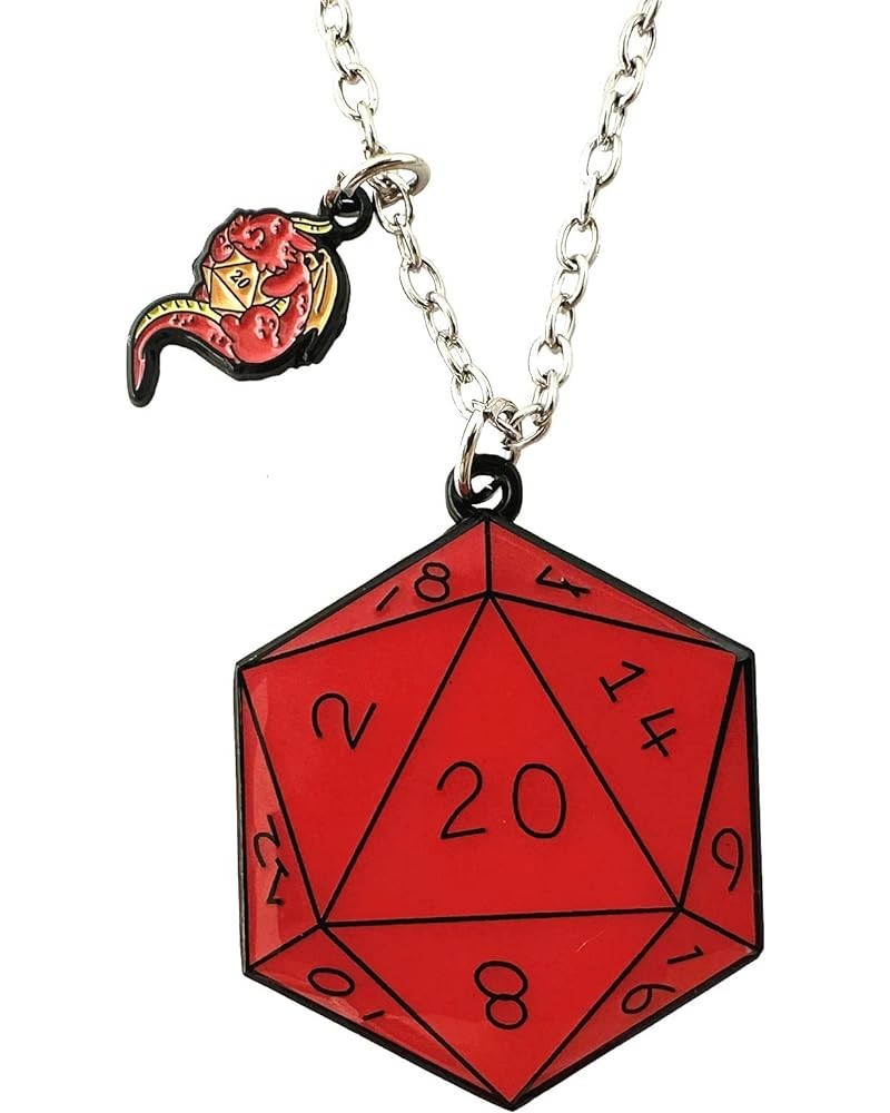 Dungens Dragons Necklace Metal D20 Sides Die Dice Necklace Girls Women and Men 1 $9.44 Necklaces