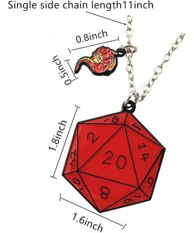 Dungens Dragons Necklace Metal D20 Sides Die Dice Necklace Girls Women and Men 1 $9.44 Necklaces