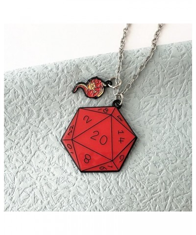 Dungens Dragons Necklace Metal D20 Sides Die Dice Necklace Girls Women and Men 1 $9.44 Necklaces