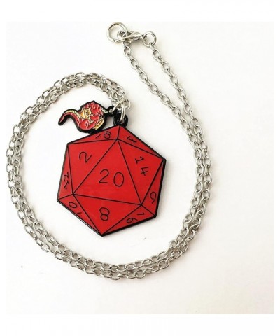 Dungens Dragons Necklace Metal D20 Sides Die Dice Necklace Girls Women and Men 1 $9.44 Necklaces