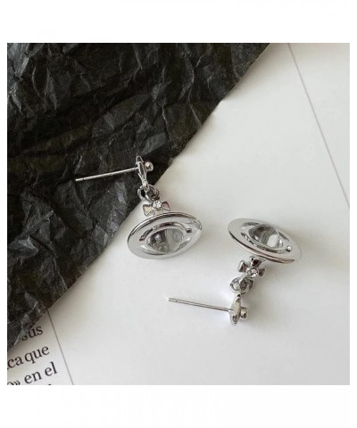 Silver Saturn NANA Earrings Planet Dangle Earrings Space Hypoallergenic Punk Earrings for Women Girls Teens Silver $8.71 Earr...