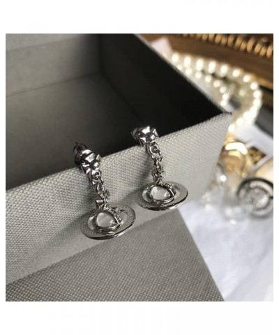 Silver Saturn NANA Earrings Planet Dangle Earrings Space Hypoallergenic Punk Earrings for Women Girls Teens Silver $8.71 Earr...