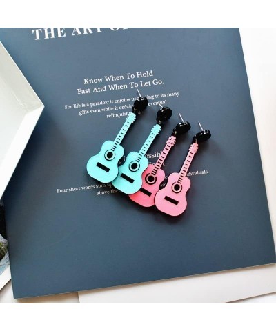 Classical Acrylic Bass Electric Guitar Drop Dangle Earrings Music Violin Instrument Love Heart for Women Girls Teacher Party ...