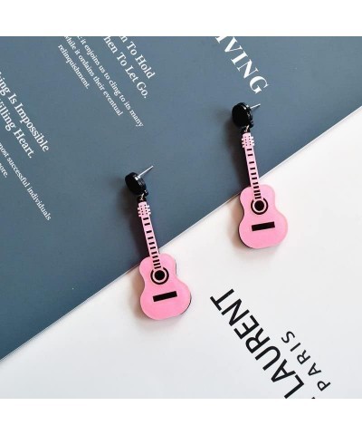 Classical Acrylic Bass Electric Guitar Drop Dangle Earrings Music Violin Instrument Love Heart for Women Girls Teacher Party ...