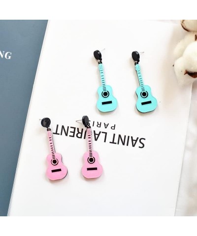 Classical Acrylic Bass Electric Guitar Drop Dangle Earrings Music Violin Instrument Love Heart for Women Girls Teacher Party ...