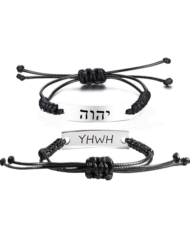 YHWH Bracelet for Women Men,Adjust Cord Hebrew Bible Lord Bracelets Name of God Tetragrammaton Jewish ID Bracelets Jewish Pra...