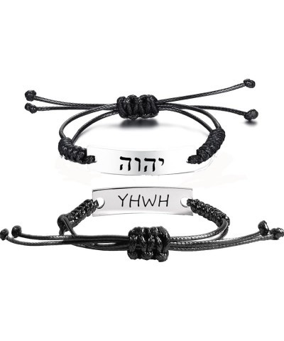 YHWH Bracelet for Women Men,Adjust Cord Hebrew Bible Lord Bracelets Name of God Tetragrammaton Jewish ID Bracelets Jewish Pra...