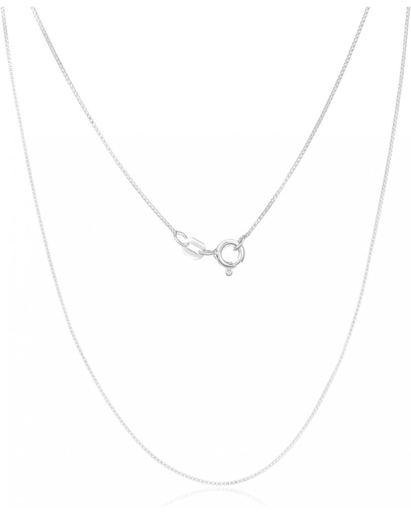 .925 Sterling Silver 0.7mm, 0.9mm, 1.1mm, 1.3mm, 1.5mm or 1.7mm Box Chain Necklace, Made In Italy 20.0 Inches 0.7mm $14.40 Ne...