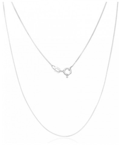 .925 Sterling Silver 0.7mm, 0.9mm, 1.1mm, 1.3mm, 1.5mm or 1.7mm Box Chain Necklace, Made In Italy 20.0 Inches 0.7mm $14.40 Ne...