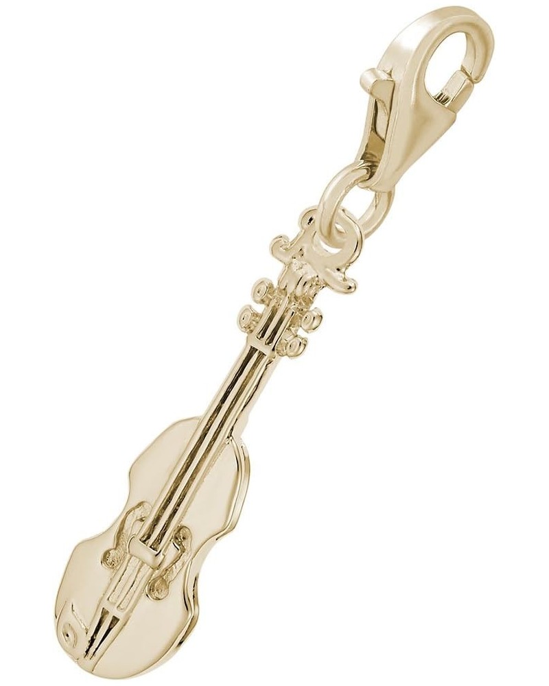 Violin Charm With Lobster Claw Clasp, Charms for Bracelets and Necklaces yellow gold plated silver $20.14 Bracelets