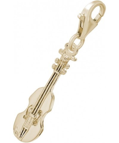 Violin Charm With Lobster Claw Clasp, Charms for Bracelets and Necklaces yellow gold plated silver $20.14 Bracelets